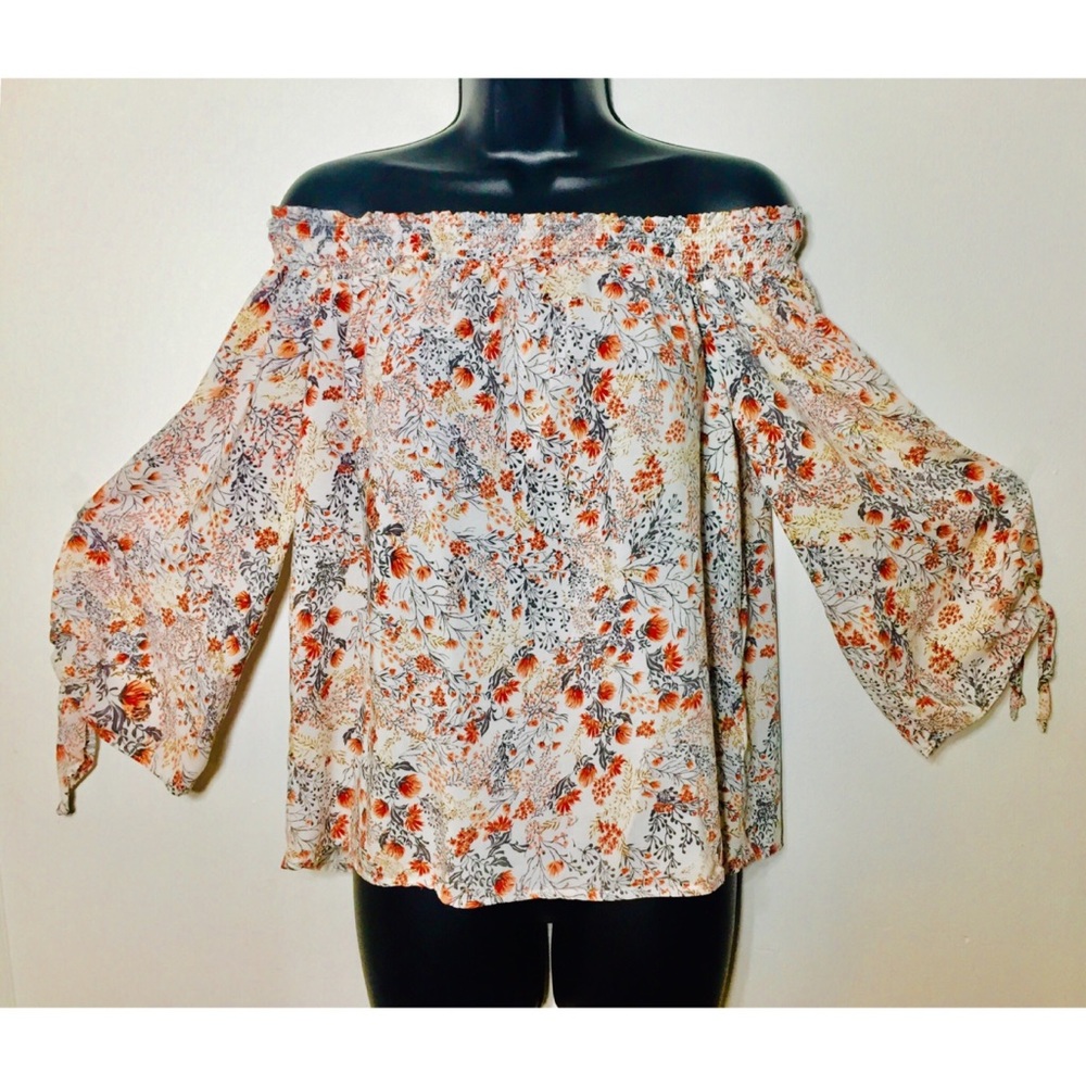 Lucy and Laurel Off the Shoulder Floral Blouse